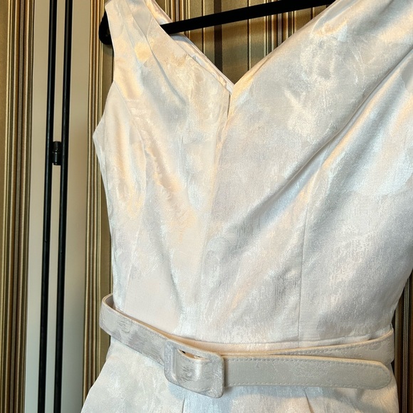 WHBM White jacquard belted dress - Picture 4 of 15